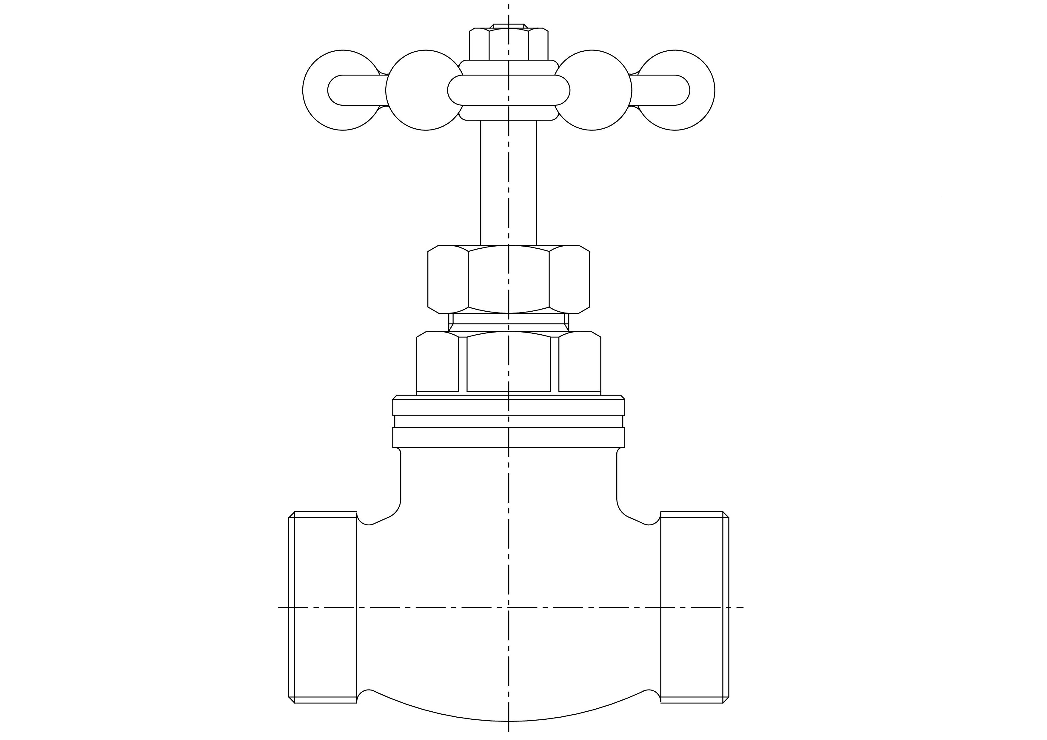 アッチさん用 止水栓（伸縮・甲型） 両平行おねじ・甲型（蝶ハンドル）｜前澤